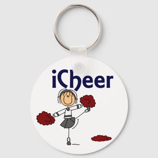 Cheerleader I Cheer Stick Figuur Sleutelhanger (Voorkant)