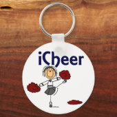 Cheerleader I Cheer Stick Figuur Sleutelhanger (Voorkant)