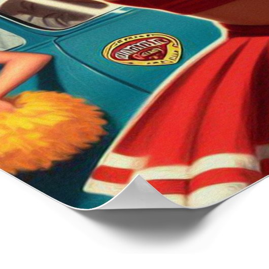 Cheerleader Illustratie Poster (Hoek)