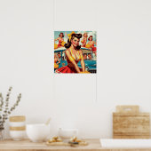 Cheerleader Illustratie Poster (Keuken)