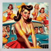 Cheerleader Illustratie Poster (Voorkant)