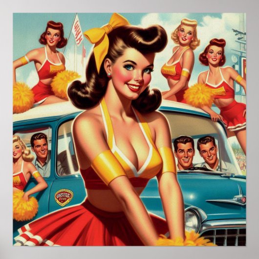 Cheerleader Illustratie Poster (Voorkant)