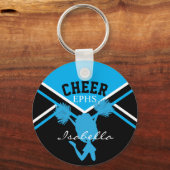 Cheerleader in Baby Blue en Black Sleutelhanger (Voorkant)