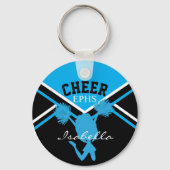 Cheerleader in Baby Blue en Black Sleutelhanger (Achterkant)