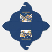 Cheerleader in blauw, wit en goud bedankdoosjes (Ongevouwen)