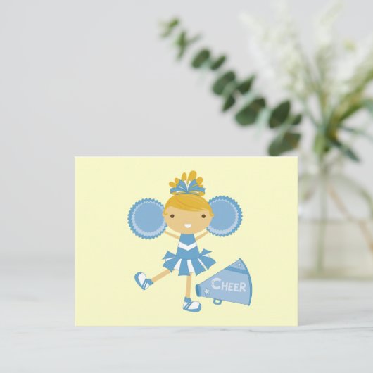 Cheerleader in Blue Briefkaart (Staand voorkant)