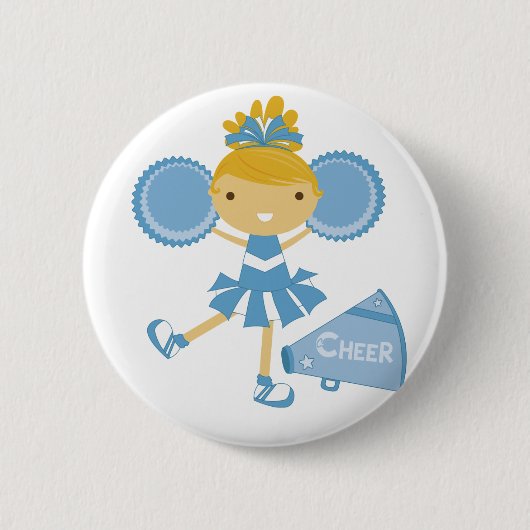 Cheerleader in Blue Ronde Button 5,7 Cm (Voorkant)