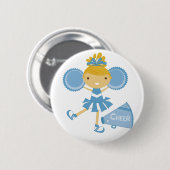 Cheerleader in Blue Ronde Button 5,7 Cm (Voorkant /achterkant)