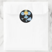 Cheerleader in Blue Ronde Sticker (Tas)