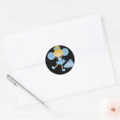 Cheerleader in Blue Ronde Sticker (Envelop)