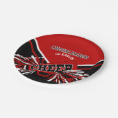 Cheerleader in Dark Red, White en Black Papieren Bordje (Gekanteld)