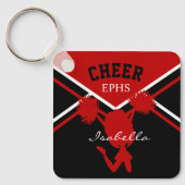 Cheerleader in Dark Red, White en Black Sleutelhanger (Voorkant)