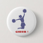 Cheerleader in de Button Silhouette Badge (Voorkant)