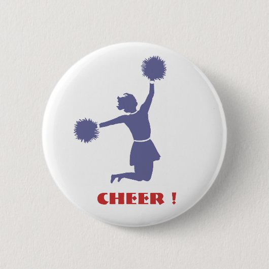 Cheerleader in de Button Silhouette Badge (Voorkant)