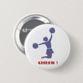 Cheerleader in de Button Silhouette Badge (Voorkant /achterkant)