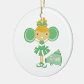 Cheerleader in Green Keramisch Ornament (Links)