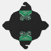 Cheerleader in groen, wit en zwart bedankdoosjes (Ongevouwen)