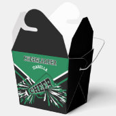 Cheerleader in groen, wit en zwart bedankdoosjes (Open)