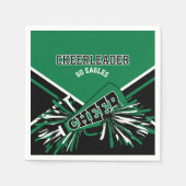 Cheerleader in groen, wit en zwart servet (Voorkant)