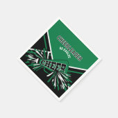 Cheerleader in groen, wit en zwart servet (Hoek)