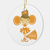 Cheerleader in het Oranje Keramisch Ornament (Links)