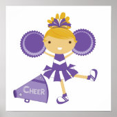 Cheerleader in het Paars Poster (Voorkant)