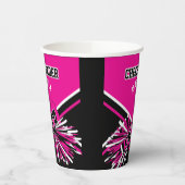 Cheerleader in Hot Pink, Black en White Papieren Bekers (Links)