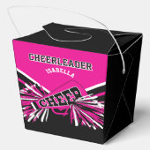 Cheerleader in Hot Pink, White en Black Bedankdoosjes (Achterkant)
