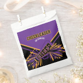 Cheerleader in Paars, goud en zwart Bedankzakje (Geknipt)