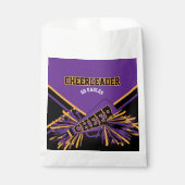 Cheerleader in Paars, goud en zwart Bedankzakje (Voorkant)