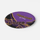 Cheerleader in Paars, goud en zwart Papieren Bordje (Gekanteld)