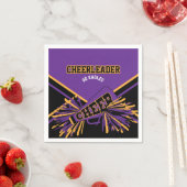 Cheerleader in Paars, goud en zwart Servetten (Insitu)