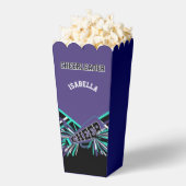 Cheerleader in Paarse, Blauwgroen en zwarte kleure Bedankdoosjes (Popped)