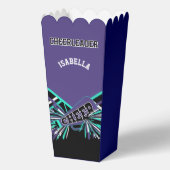 Cheerleader in Paarse, Blauwgroen en zwarte kleure Bedankdoosjes (Voorkant)