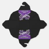 Cheerleader in Paarse, Wit en Zwart Bedankdoosjes (Ongevouwen)