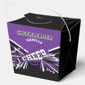 Cheerleader in Paarse, Wit en Zwart Bedankdoosjes (Achterkant)