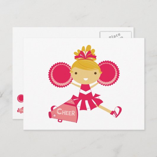 Cheerleader in Red Briefkaart (Voorkant / Achterkant)