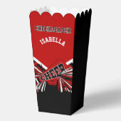 Cheerleader in rood, wit en zwart bedankdoosjes (Achterkant)