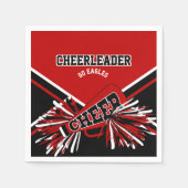 Cheerleader in rood, wit en zwart servet (Voorkant)