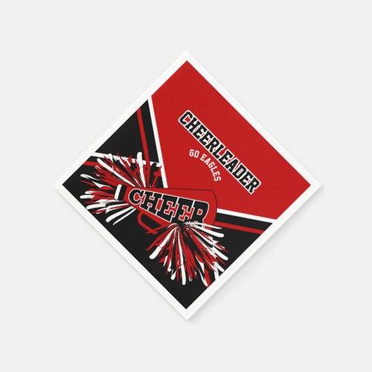 Cheerleader in rood, wit en zwart servet (Hoek)