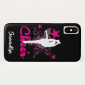 Cheerleader in roze iphone x hoesje (Achterkant (horizontaal))
