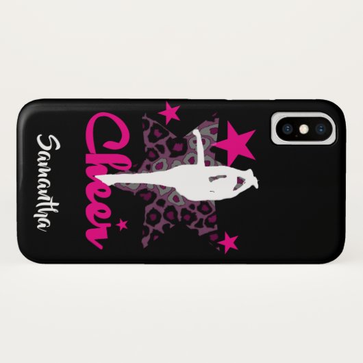 Cheerleader in roze iphone x hoesje (Achterkant (horizontaal))