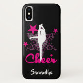Cheerleader in roze iphone x hoesje (Achterkant)