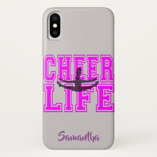 Cheerleader in roze iphone x hoesje (Achterkant)