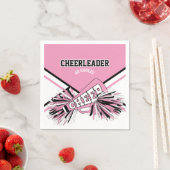 Cheerleader in roze, wit en zwart servet (Insitu)