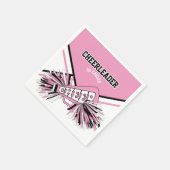 Cheerleader in roze, wit en zwart servet (Hoek)