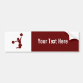 Cheerleader in Silhouette Bumpersticker (Voorkant)