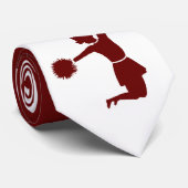 Cheerleader in Silhouette Custom Color Stropdas (Opgerold)