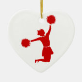 Cheerleader in Silhouette Heart Shape Ornament (Voorkant)