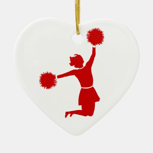 Cheerleader in Silhouette Heart Shape Ornament (Voorkant)
